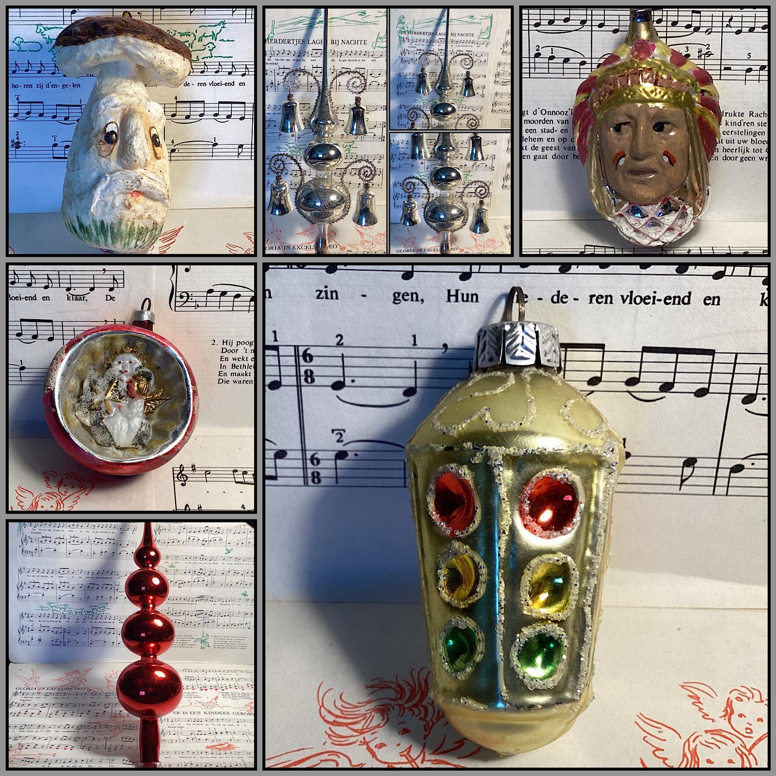 Oude kerstballen terwijl de mussen van het dak vallen…, Diversen, Kerst, Ophalen of Verzenden, Gebruikt