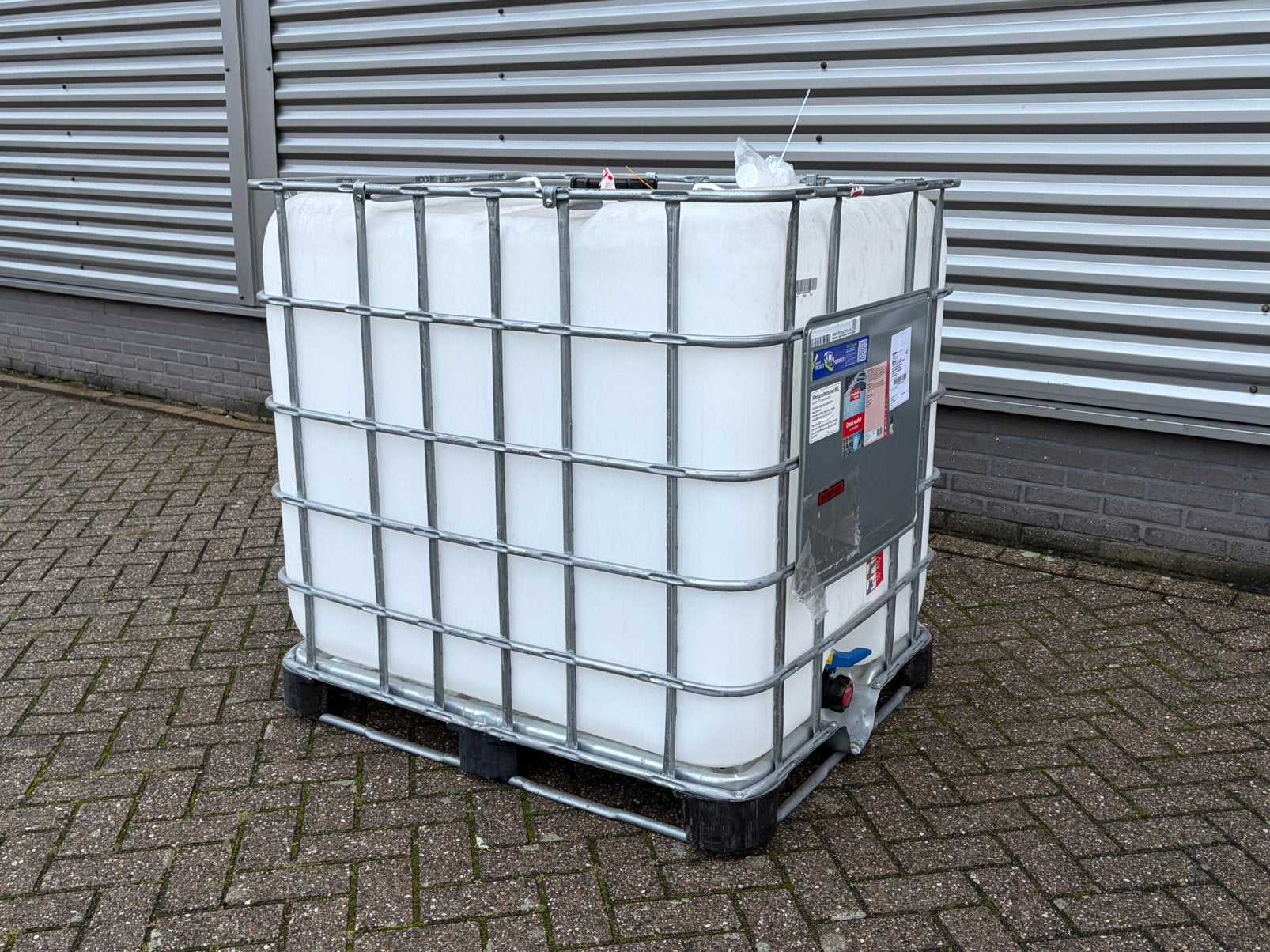 IBC container box 1000 ltr - leeg, Ophalen, Kunststof, Met kraantje, 150 liter of meer