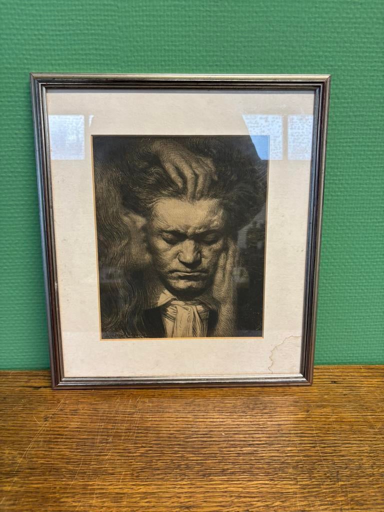 Antieke litho gesigneerd, Antiek en Kunst, Ophalen of Verzenden