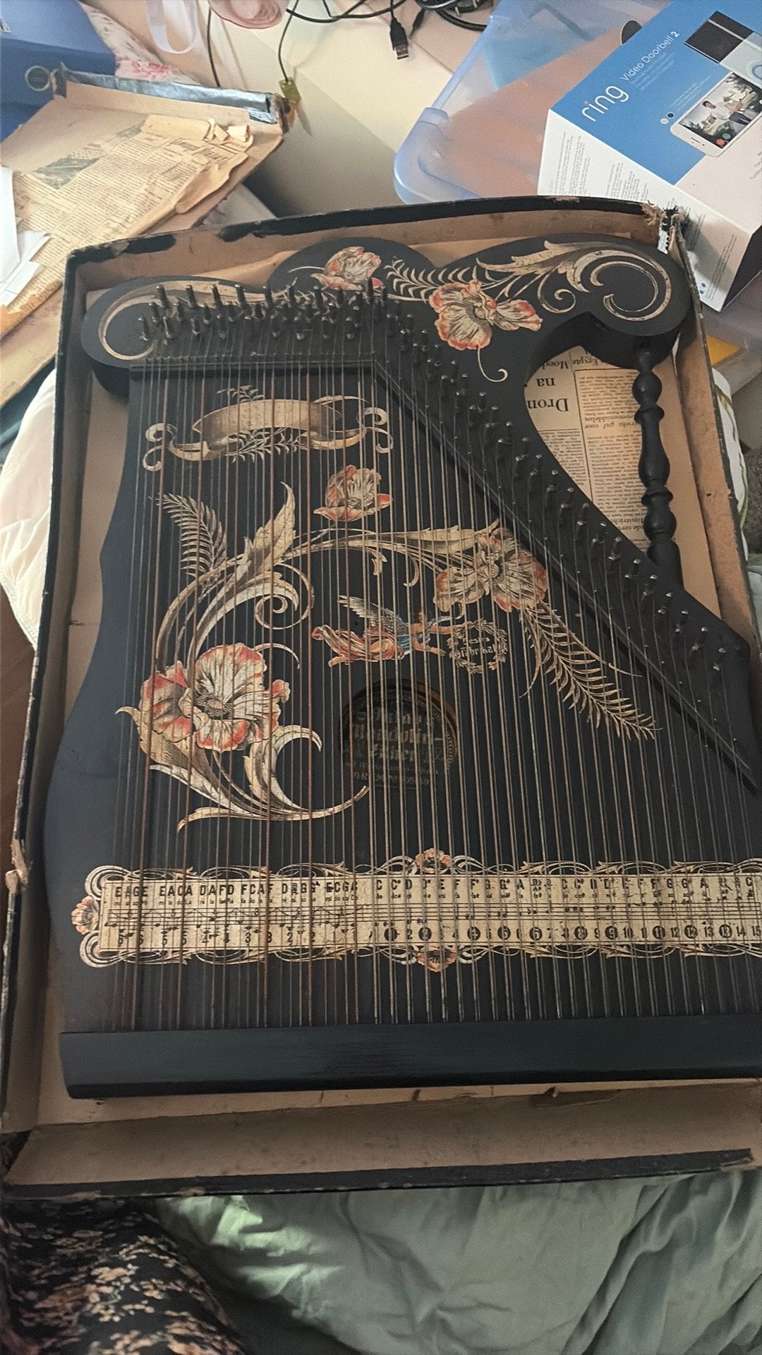Vintage snaarinstrument citer, Ophalen, Gebruikt