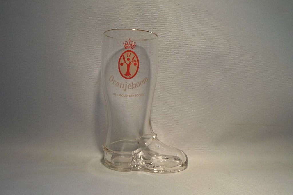 Oranjeboom Met Goud Bekroond Glas Laars, Ophalen of Verzenden, Zo goed als nieuw, Glas of Glazen, Oranjeboom