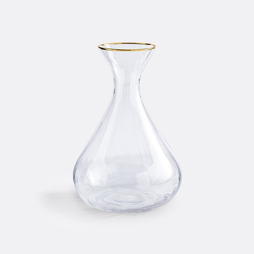 Decanteerkaraf in geribbeld glas – Lurik, Glas of Glazen, Nieuw, Ophalen of Verzenden, Glas