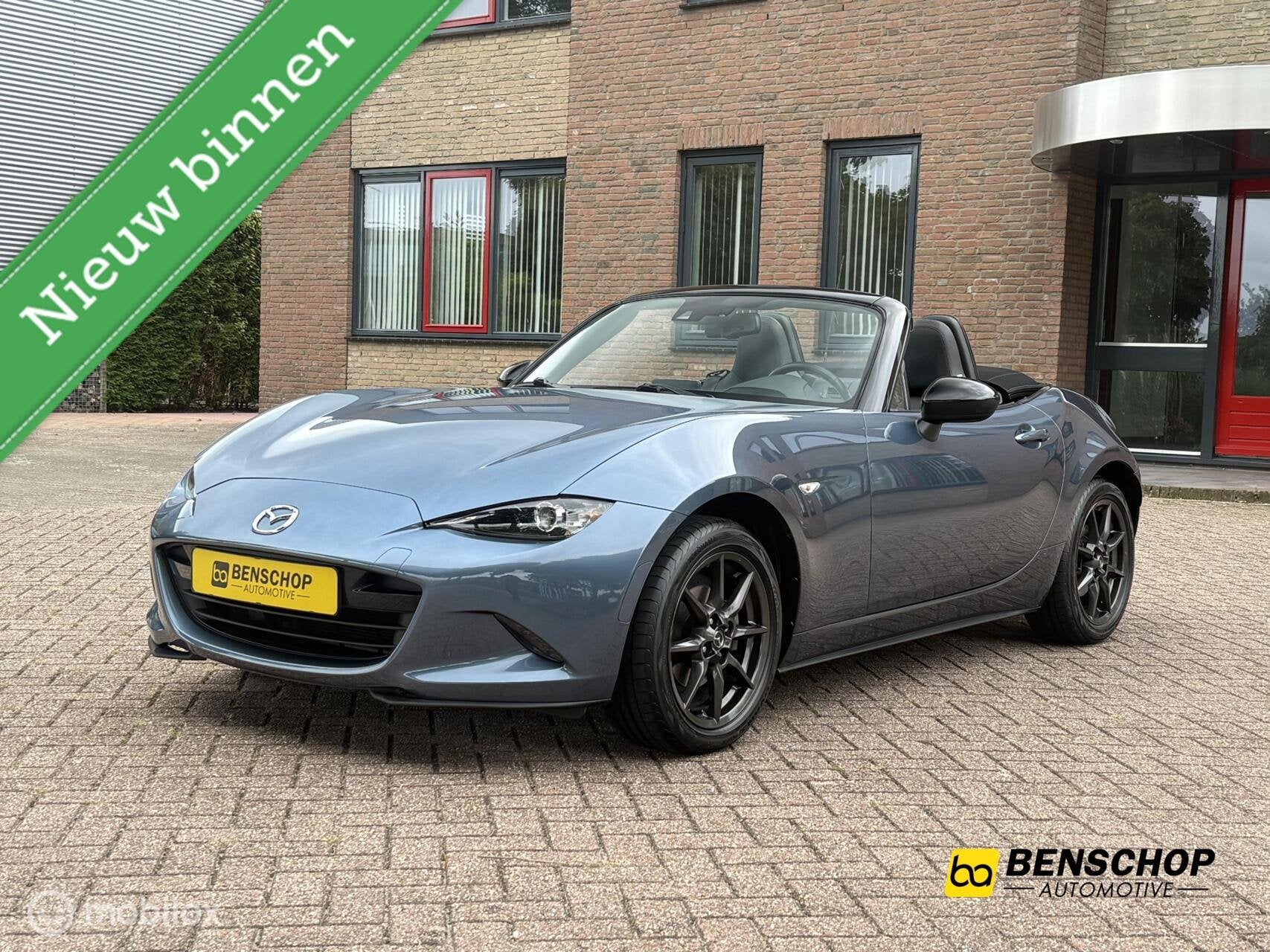 Mazda MX-5 1.5 SkyActiv-G 131 GT-M Leer Navi Bose LED Cruise, Achterwielaandrijving, Zwart, 4 cilinders, Cabriolet