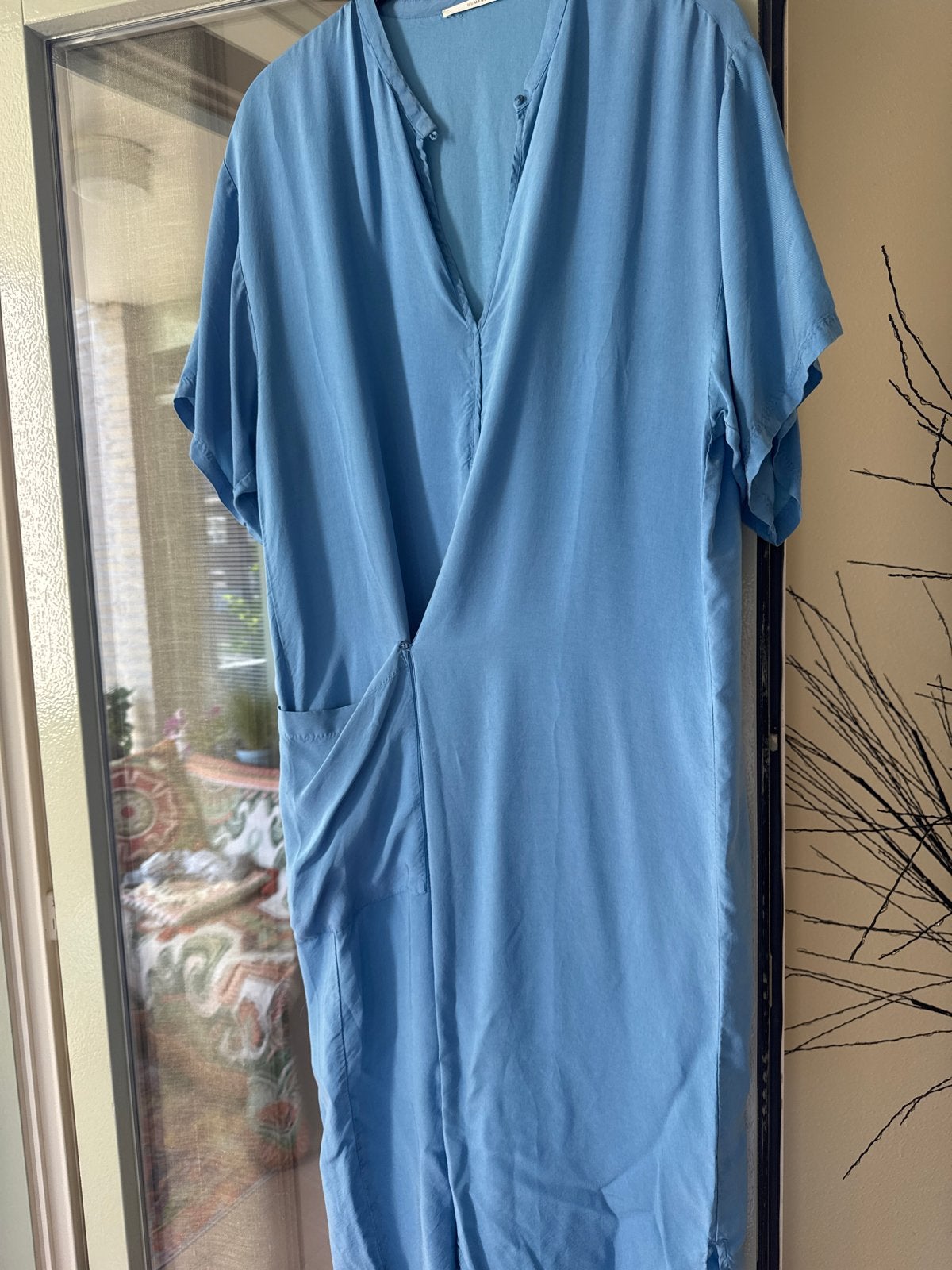 Humanoid Cupro Viscose Jurk XL Blauw, Kleding | Dames, Maat 46/48 (XL) of groter, Zo goed als nieuw, Onder de knie, Verzenden