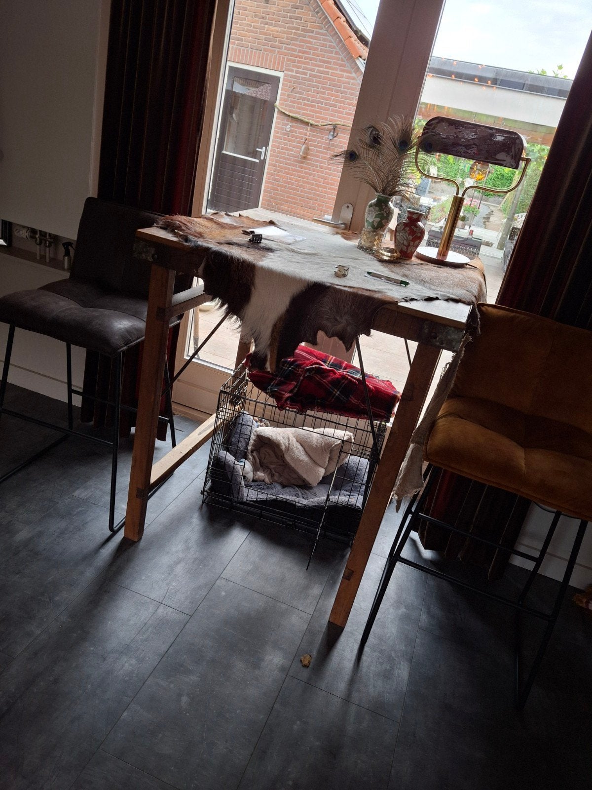 3 prachtige barkrukken half jaar oud, Huis en Inrichting, Tafels | Eettafels, Ophalen, Zo goed als nieuw, Rechthoekig, 50 tot 100 cm