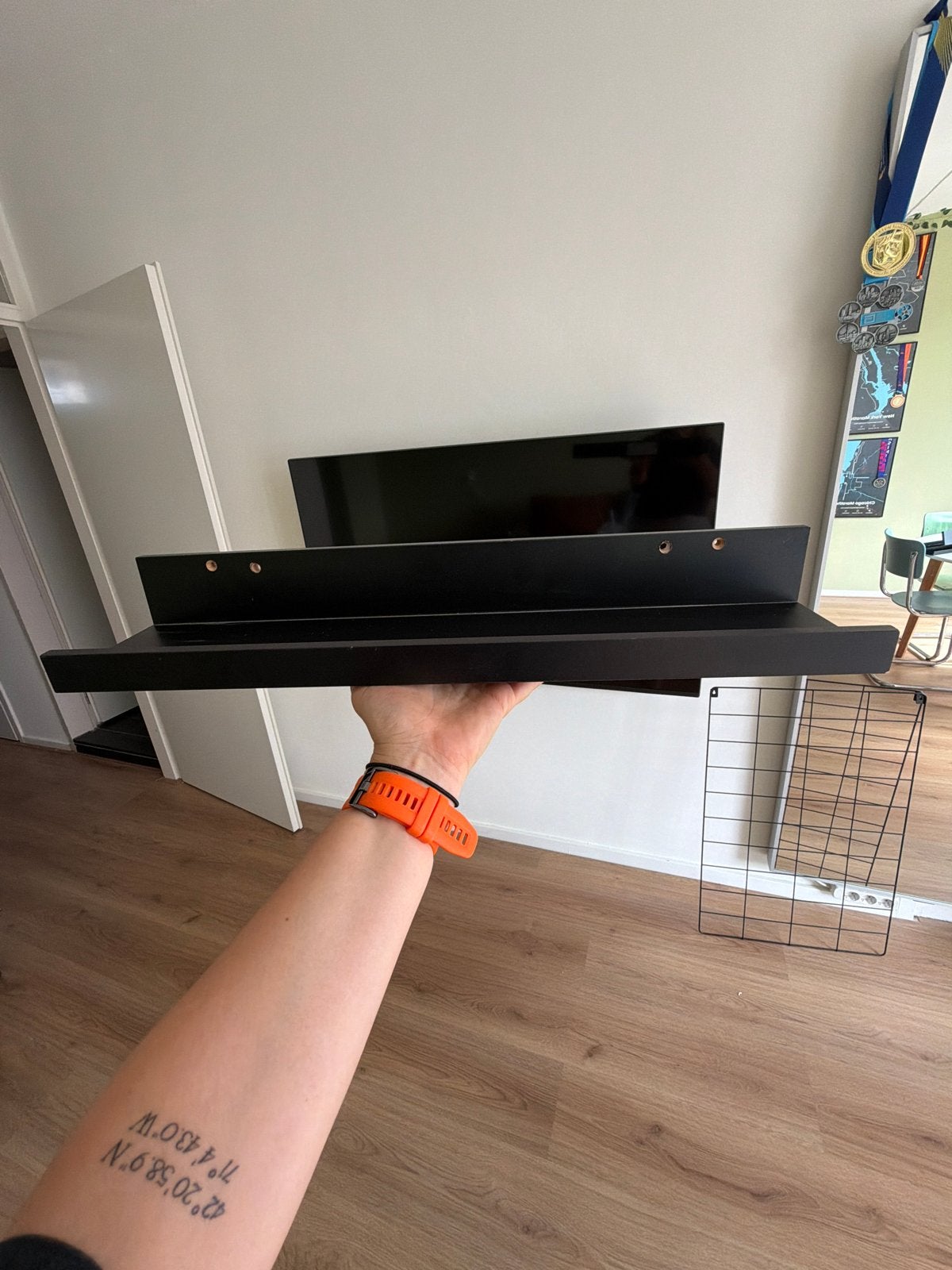 IKEA Mosslanda fotoplank/boekenplank 55 cm zwart, Ophalen, Gebruikt