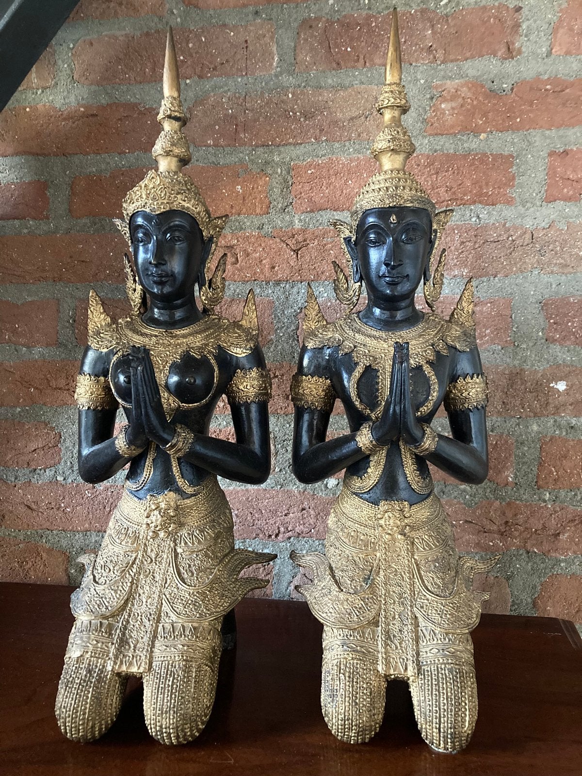 Grote Bronzen Tempelwachters Set 48 cm, Teppanom, 7,5 kg, Antiek en Kunst, Overige onderwerpen, Ophalen of Verzenden, 20 - 50 cm