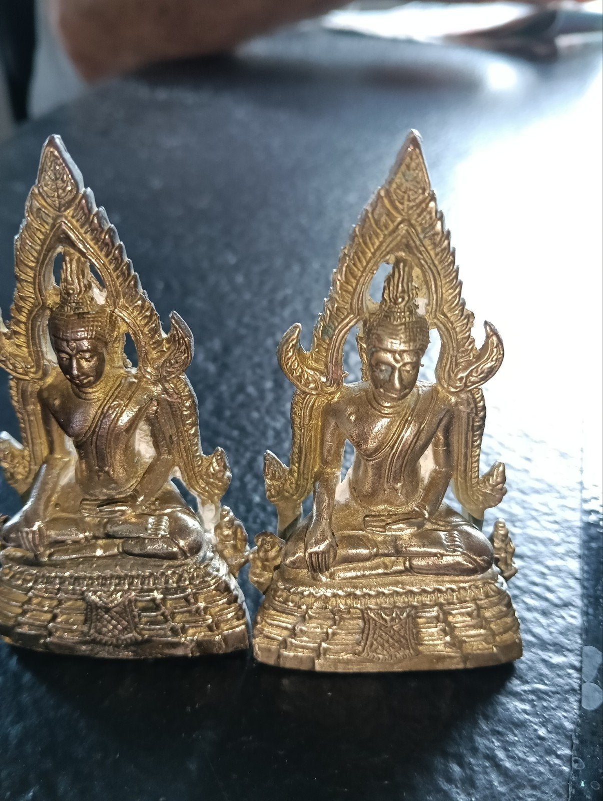 2 koperen Boeddhabeeldjes, Ophalen of Verzenden, Zo goed als nieuw, Metaal, Goud