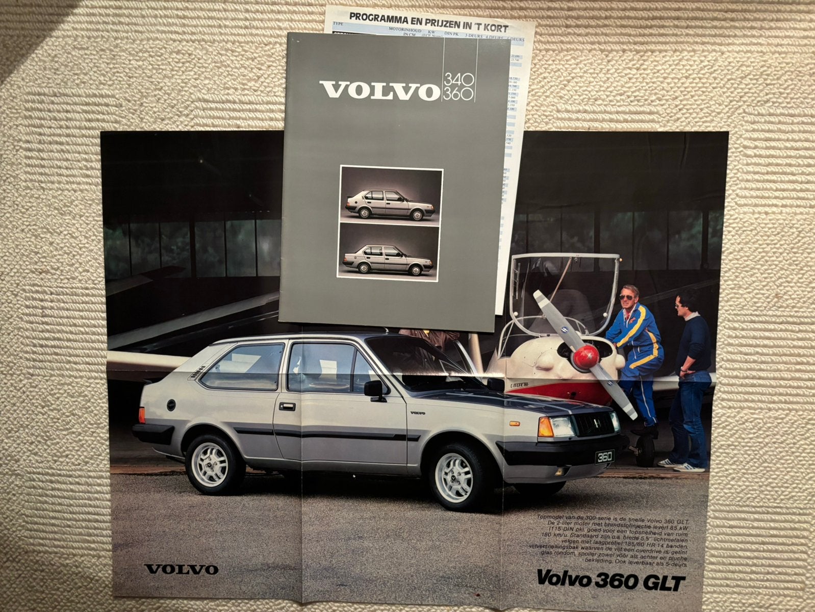 Brochure Volvo 340/360 + poster 360GLT 1985, Ophalen of Verzenden, Gelezen, Volvo