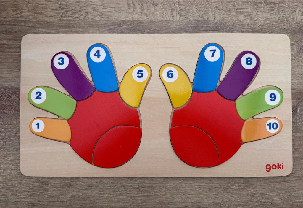 Nieuw Goki Houten Hand Puzzle - Leren Tellen Vanaf 2 Jaar, 2 tot 4 jaar, 10 tot 50 stukjes, Nieuw, Ophalen of Verzenden