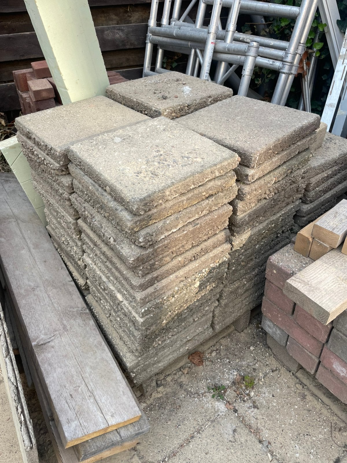 Grindtegels, Tuin en Terras, Tegels en Klinkers, Ophalen, Gebruikt, Beton, Terrastegels