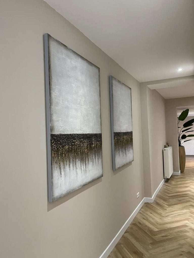 Kare Design luxe Design Schilderij Abstract Fields 100x140, Huis en Inrichting, Woonaccessoires | Schilderijen, Tekeningen en Foto's