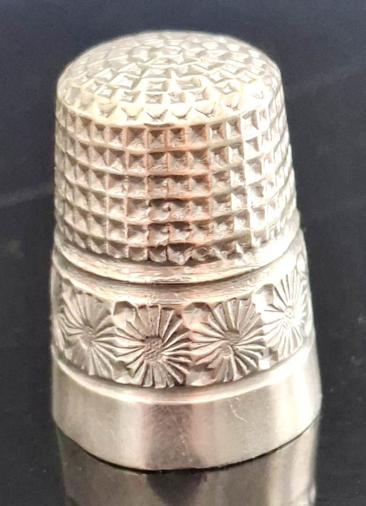 Antieke Engelse Sterling Zilver Vingerhoed Ch. Horner 1924, Antiek en Kunst, Antiek | Goud en Zilver, Ophalen of Verzenden, Zilver