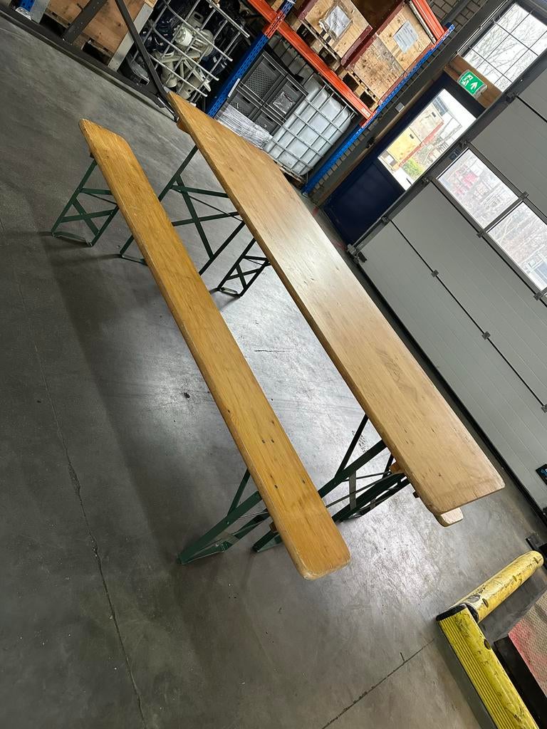 Biertafels met banken - 220x80 cm - Meerdere sets, Ophalen, Gebruikt, -, -