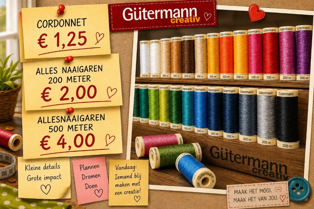 Gutermann naaigaren nieuw naaigaren div soorten vanaf € 1,25, Ophalen of Verzenden, Nieuw, Garen of Naald(en)