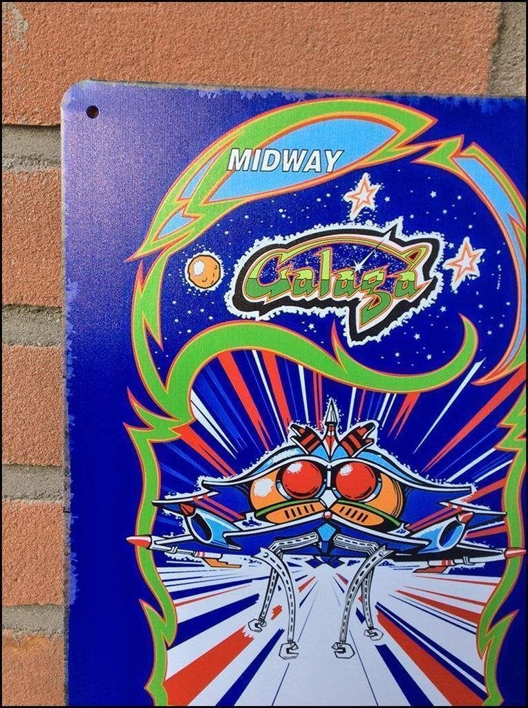 GALAGA Galaxian Arcade Metalen Wandbord Midway, 1 speler, Verzenden, Nieuw, Vanaf 3 jaar
