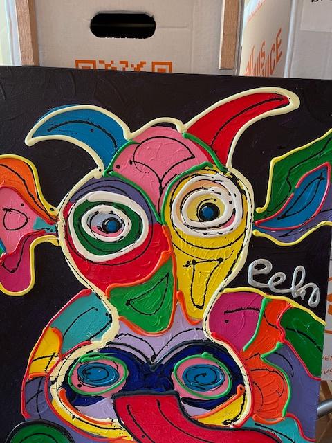 Origineel Peko schilderij koe 50x60 cm - met certificaat, Antiek en Kunst, Kunst | Schilderijen | Modern, Ophalen