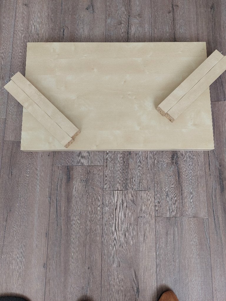 Houten salontafel - Lichtbruin, Huis en Inrichting, 45 tot 60 cm, Modern minimalistisch, Ophalen of Verzenden, Zo goed als nieuw