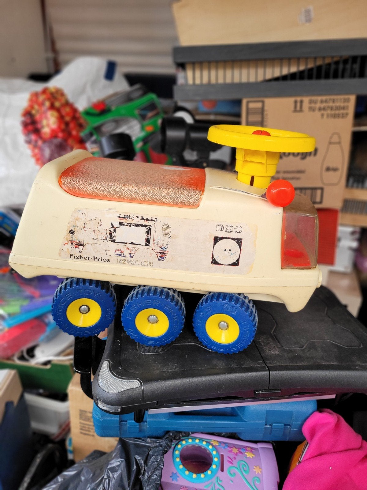 Vintage Fisher-Price Loopauto Jaren '60 - Speelgoed, Ophalen of Verzenden, Gebruikt, Loopvoertuig