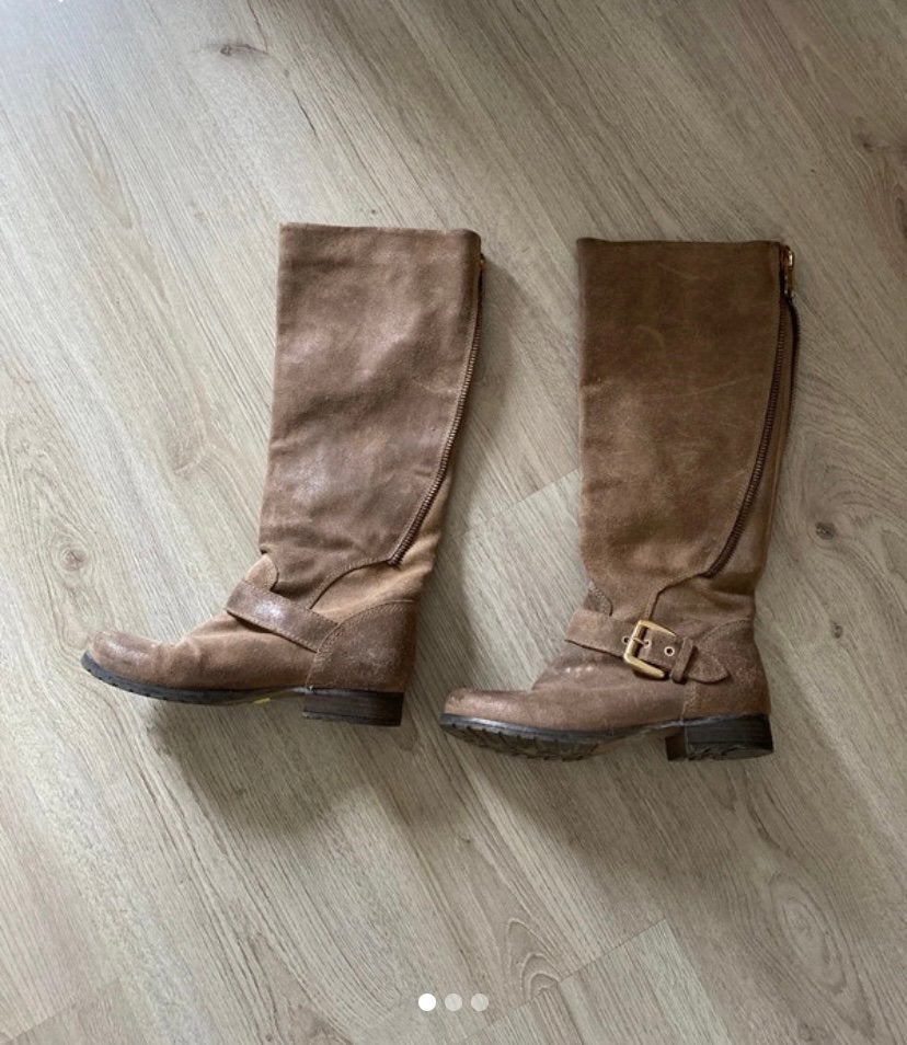 Leren laarzen maat 36., Kleding | Dames, Schoenen, Hoge laarzen, Bruin, Ophalen of Verzenden, Zo goed als nieuw
