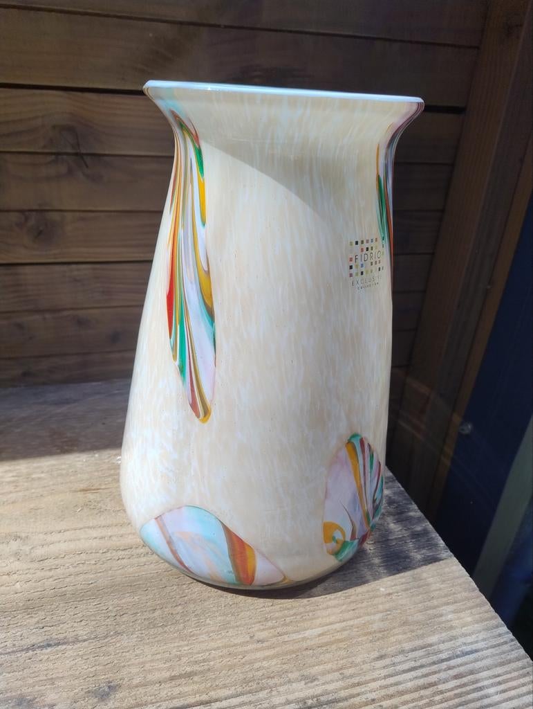 Fidrio Sicilië Eyes Vaas - Mondgeblazen Glas - 30 cm, Ophalen of Verzenden