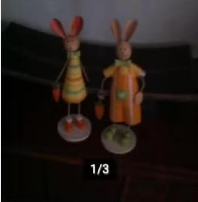 Paas poppetjes 2 delig metaal hoogte 30 cm, Ophalen of Verzenden, Zo goed als nieuw