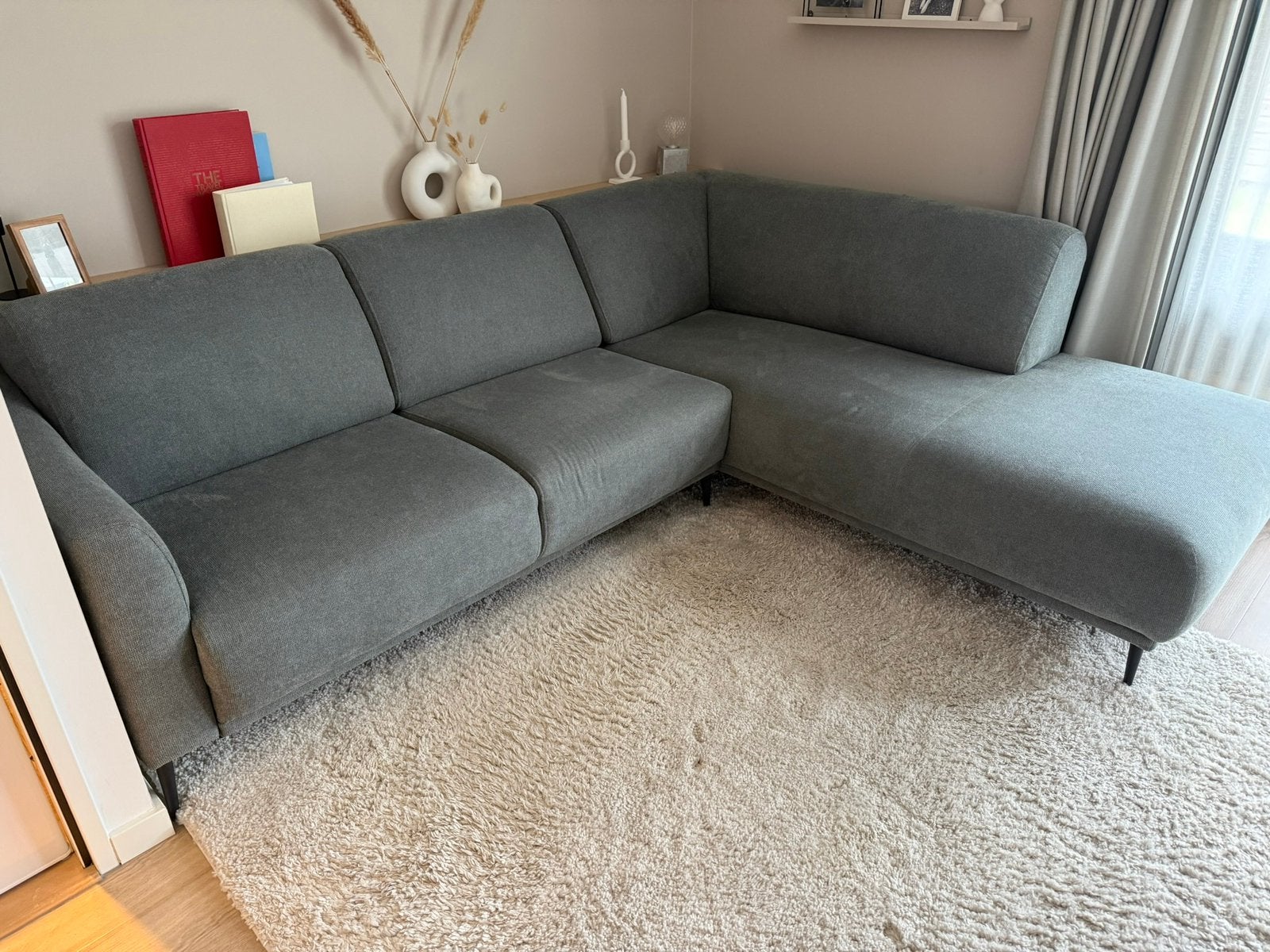 Hoekbank met chaise longue, Ophalen, 250 tot 300 cm, 100 tot 125 cm, Hoekbank