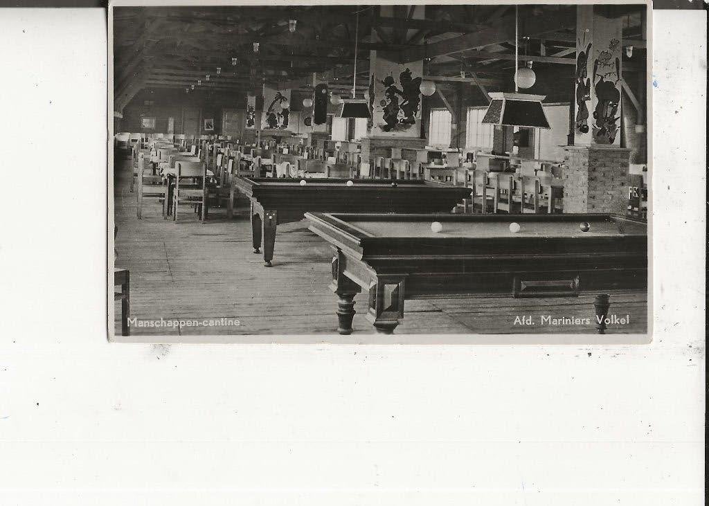 Volkel Manschappen-Cantine Biljartzaal Afd Mariniers 1950, Ophalen of Verzenden, 1940 tot 1960, Gelopen, Noord-Brabant