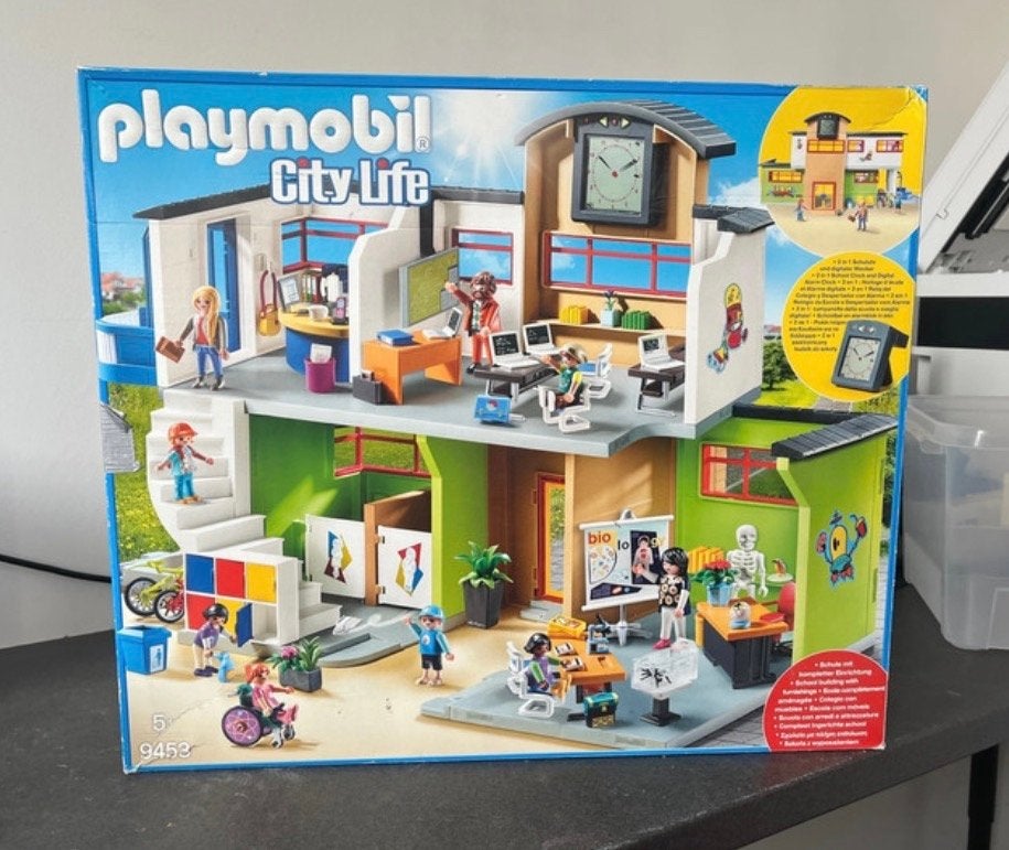 Playmobil City Life Schoolgebouw met inrichting (9453), Gebouw, Complete set, Ophalen of Verzenden, Zo goed als nieuw
