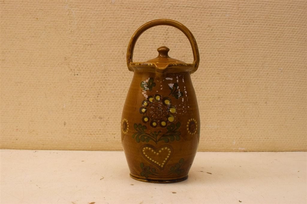 Franse Brocante Tuitkan Met Deksel 45527, Gebruikt, Ophalen of Verzenden, Bord(en), Overige stijlen