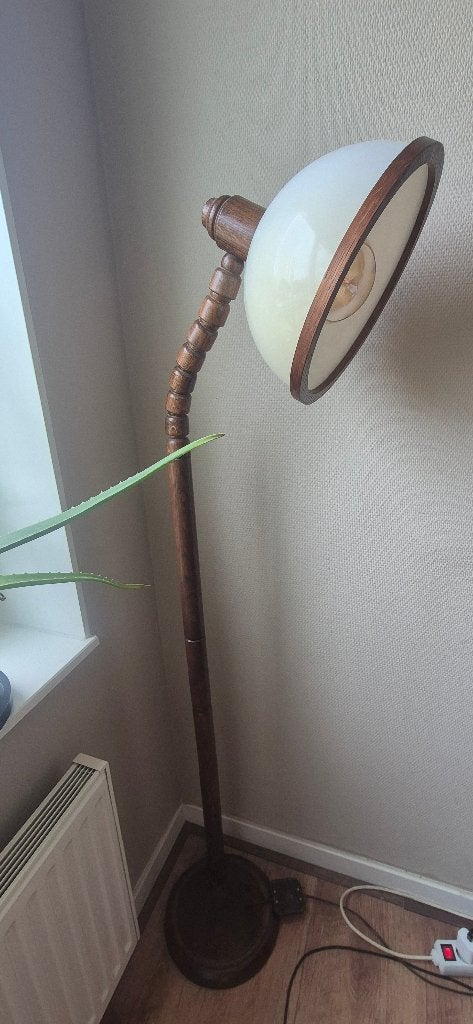 Retro staande lamp, Ophalen, Gebruikt, Hout, 150 tot 200 cm