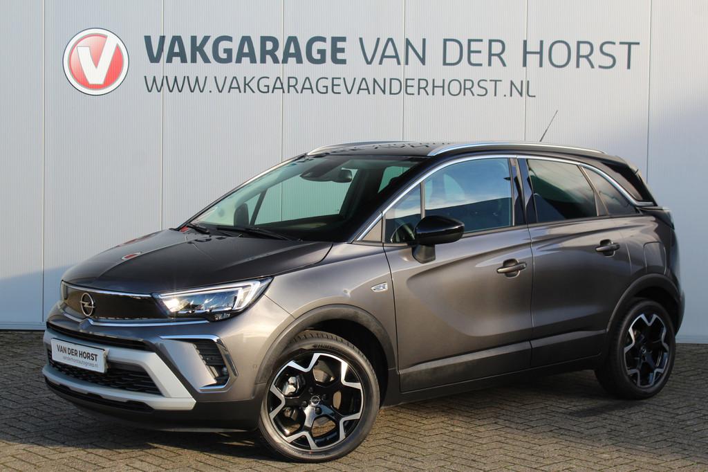 Opel Crossland 1.2-Turbo 110pk Ultimate Mooie en luxe hoogzi, Auto's, Opel, 12 maanden, 840 kg, Zwart, 1199 cc