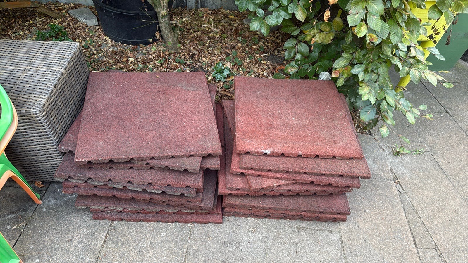 Rubberen speeltegels, Tuin en Terras, Terrasdelen en Vlonders, Ophalen, Gebruikt, Overige materialen