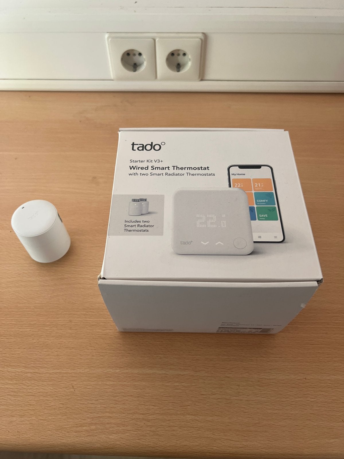 Tado Starter Kit V3+ Bedrade Slimme Thermostaat en 3 knoppen, Ophalen, Slimme thermostaat, Zo goed als nieuw