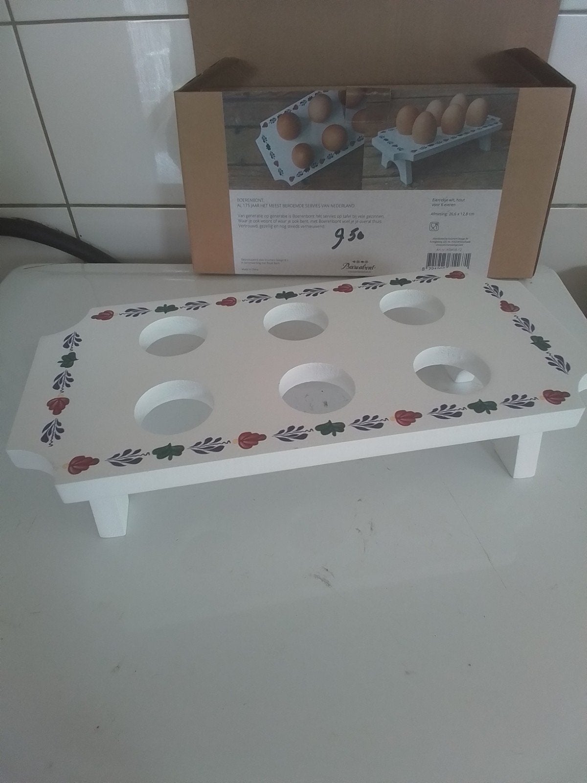 Houten Boerenbont Eierrekje, Overige typen, Hout, Ophalen of Verzenden, Zo goed als nieuw