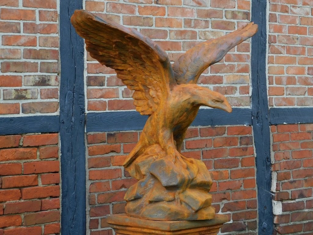 Grote Adelaar - Oxide - Vol Steen, Tuin en Terras, Tuinbeelden, Dierenbeeld, Steen, ., Ophalen of Verzenden