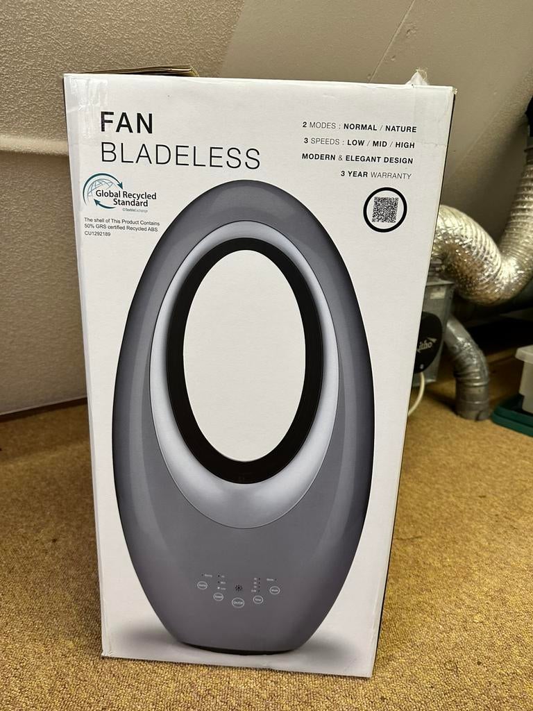 Nieuwe ventilator bladloos, met afstandsbediening, Witgoed en Apparatuur, Ventilatoren, Ophalen of Verzenden, Ventilator met afstandsbediening