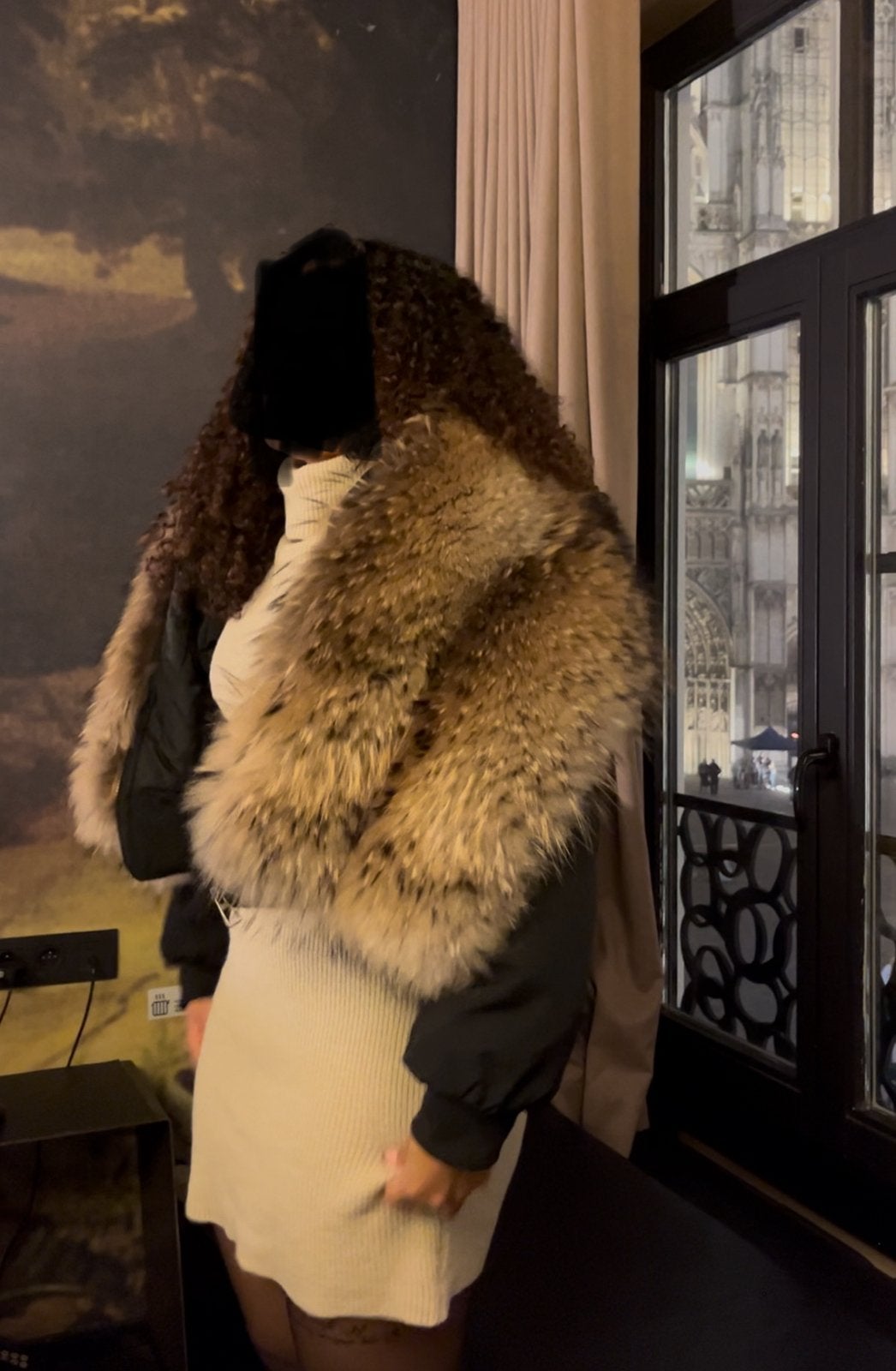 Bontjas bomberjack saga furs, Kleding | Dames, Ophalen of Verzenden, Zo goed als nieuw, Maat 34 (XS) of kleiner, Bruin