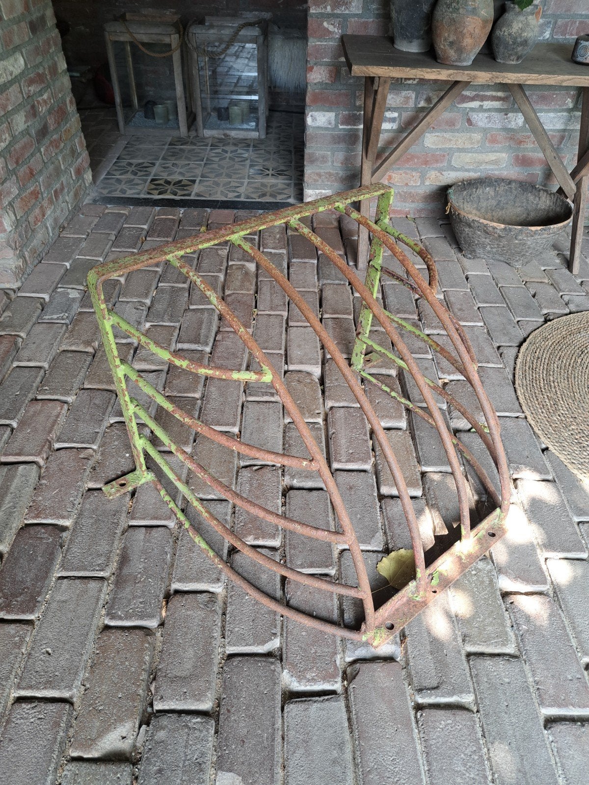 Oude metalen hooiruif - 68x50x60 cm, Ophalen