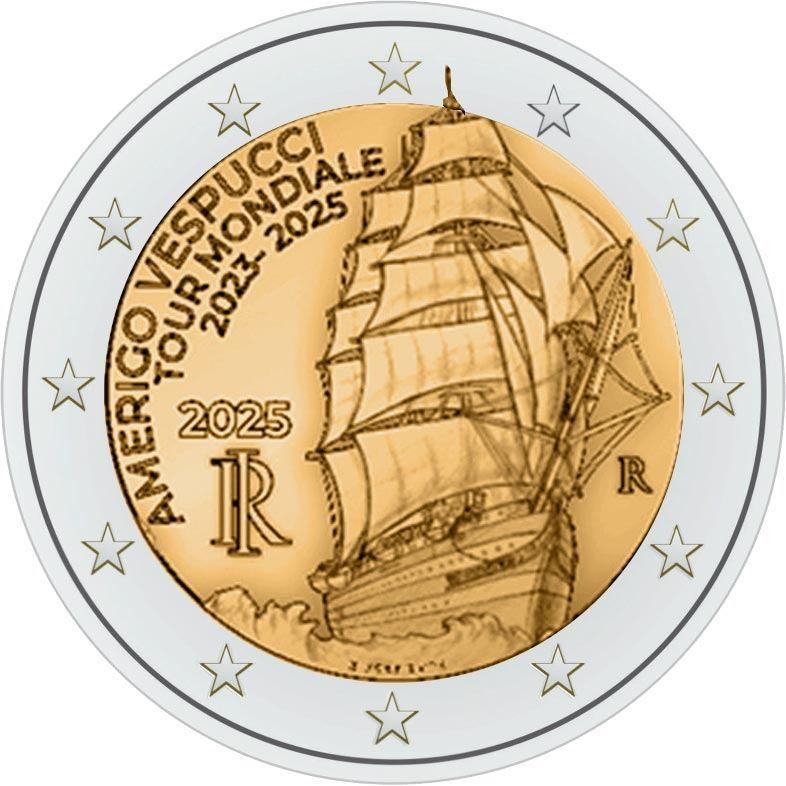 2 euro Italie 2025 - Vespucci (UNC), Ophalen of Verzenden, Italië, 2 euro, Losse munt