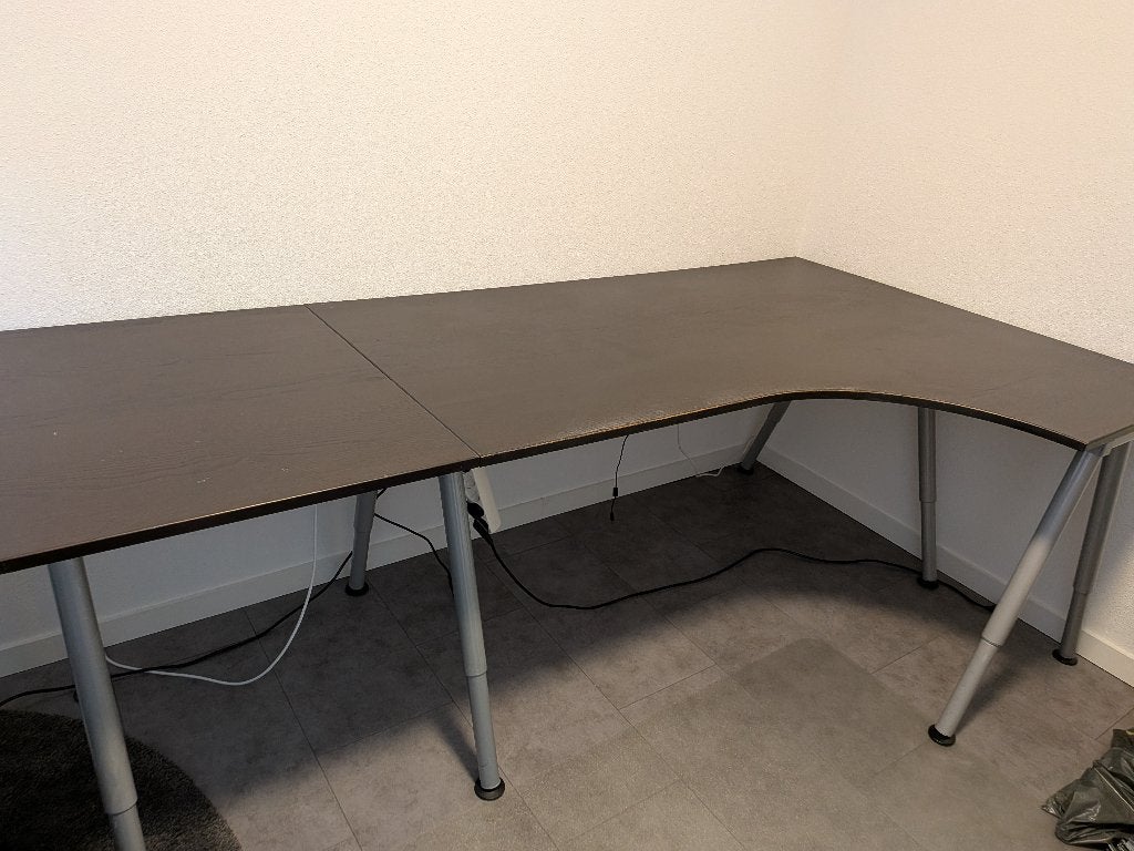 IKEA Galant Hoekbureau Zwart - In hoogte verstelbaar, Huis en Inrichting, Ophalen, Zwart, Gebruikt, 120 cm