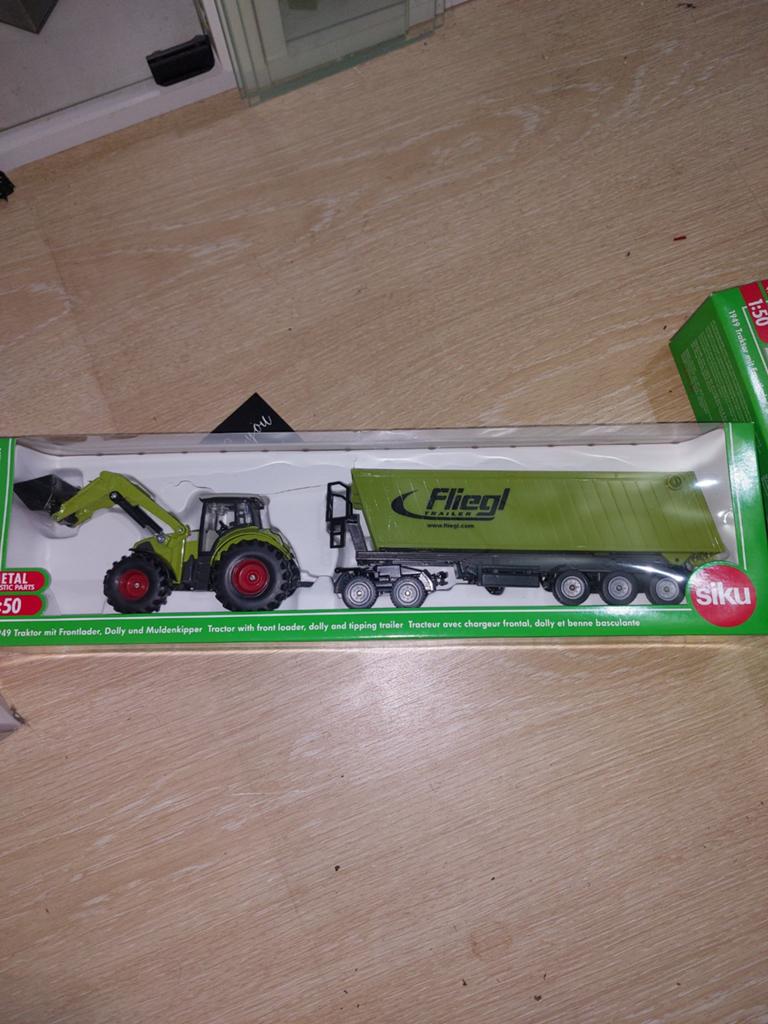 Siku Tractor met voorlader en kieptrailer (nieuw), Ophalen of Verzenden, Nieuw