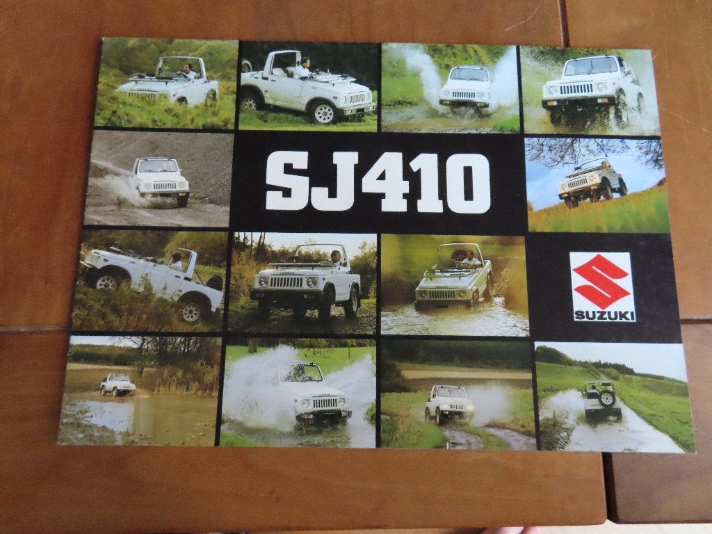 Folder Suzuki SJ 410 terreinauto, Ophalen of Verzenden, Overige merken, Suzuki, Zo goed als nieuw
