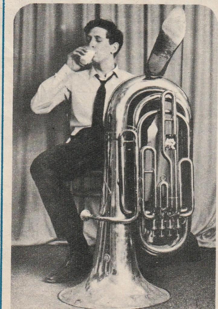 Retro reclame 1962 Melk zuivel muziekinstrument, Verzenden, Overige typen