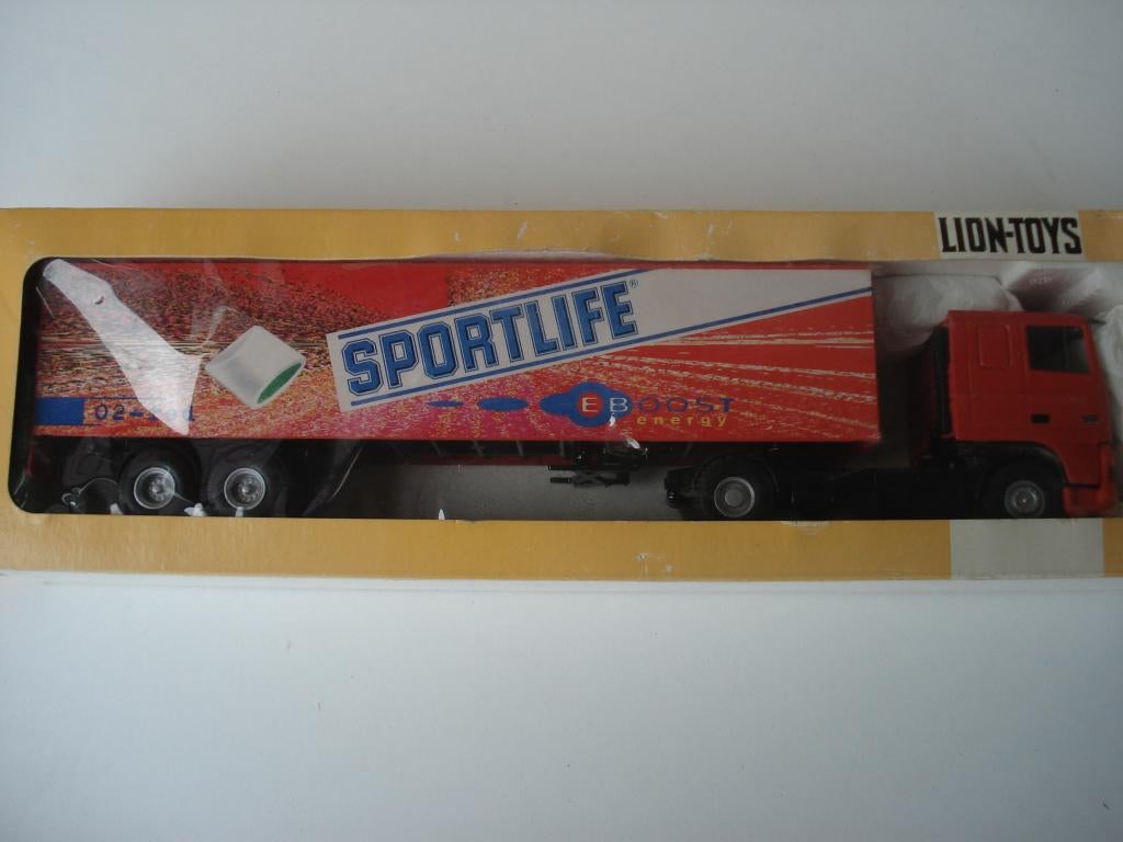 DAF trekker oplegger Sportlife (Lion Toys), Verzenden, Gebruikt, Bus of Vrachtwagen, Lion Toys