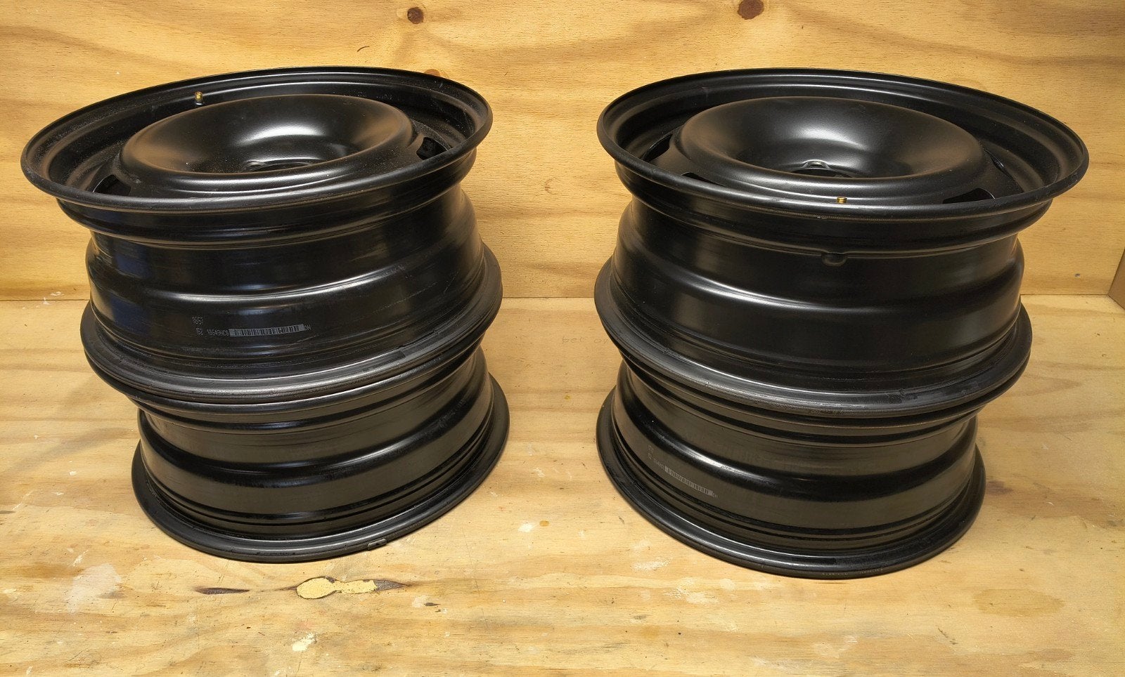 Set van 4 zwarte stalen velgen, 15 inch., Ophalen, Overige, Gebruikt, 15 inch