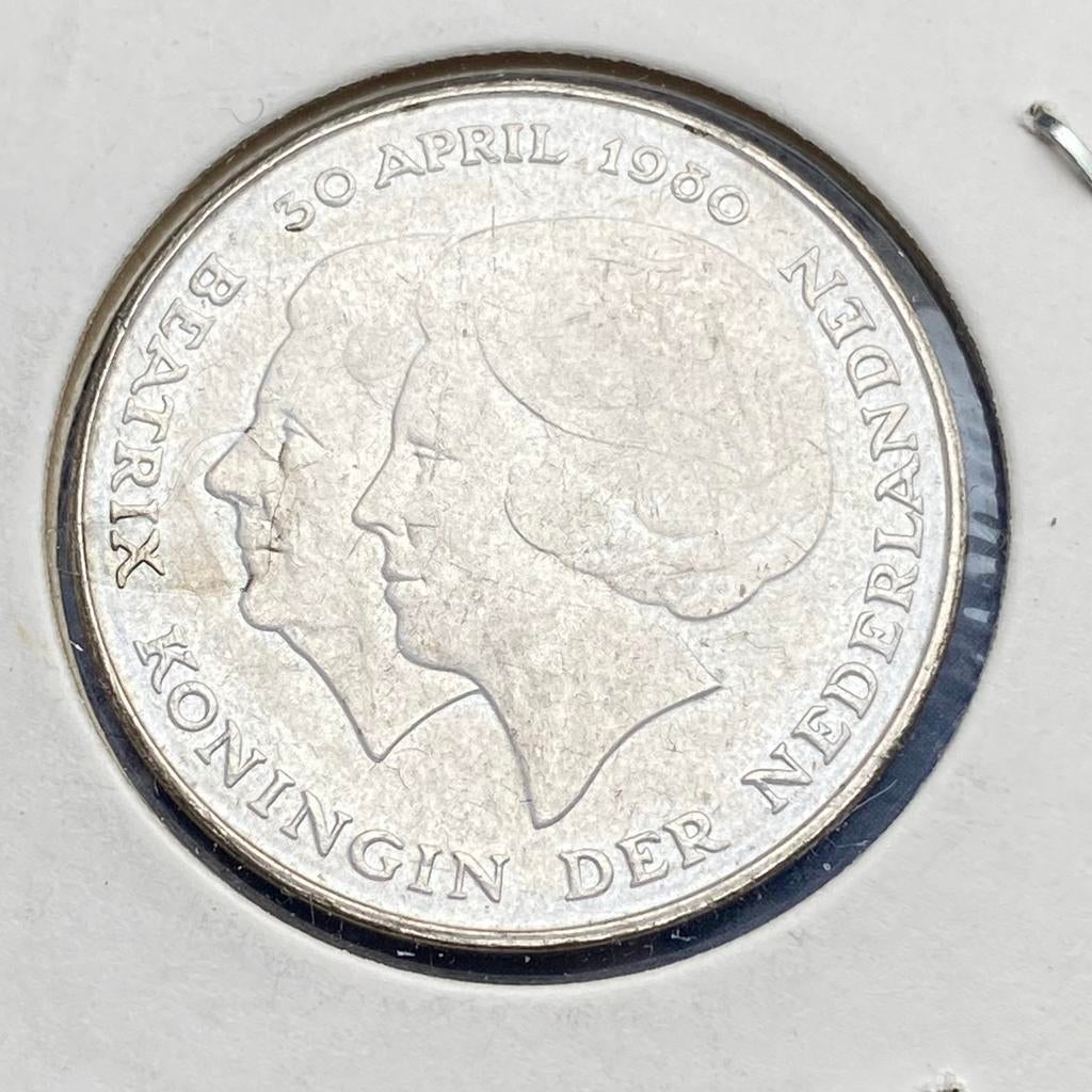 Dubbele Kop Rijksdaalder uit 1980 van juliana / Beatrix, Verzenden, Koningin Juliana, 2½ gulden, Losse munt