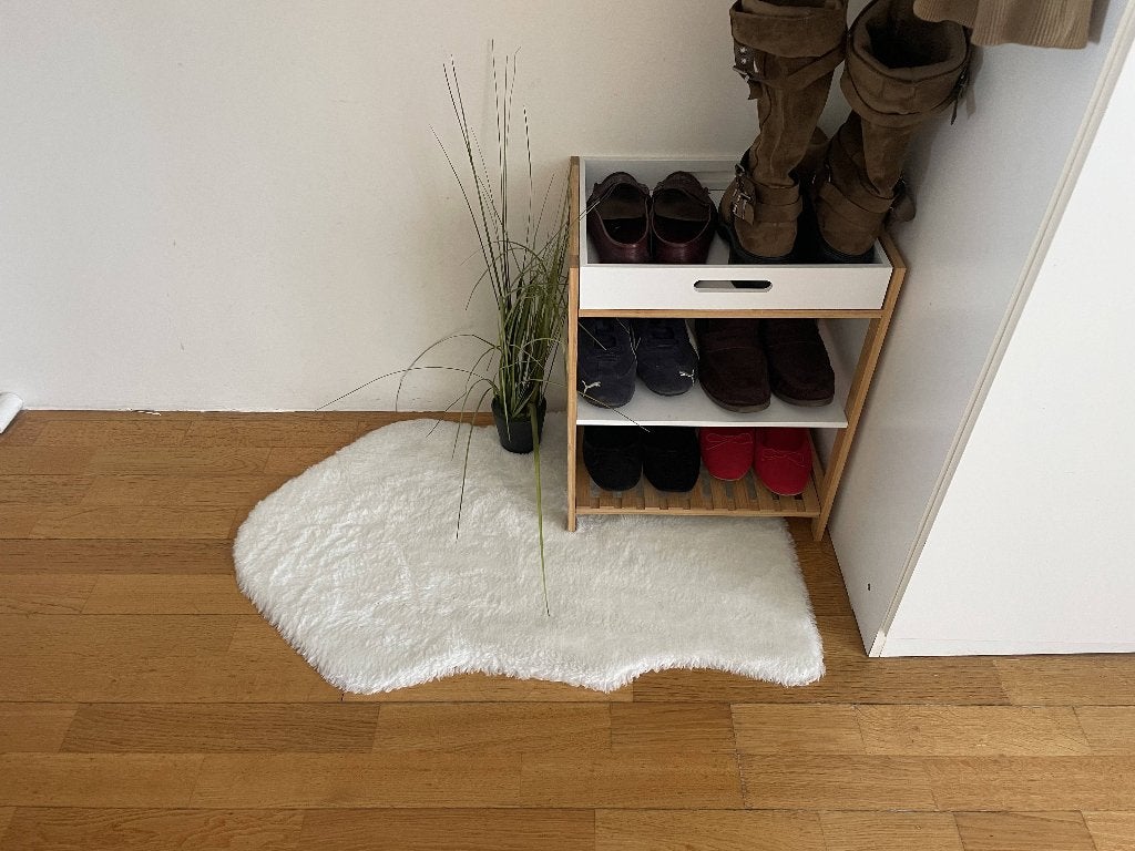 White fluffy carpet!, Ophalen, Gebruikt, 100 tot 150 cm, Rond