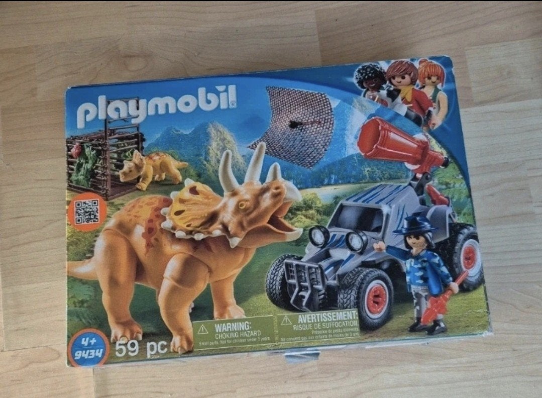 Playmobil 9434 Triceratops: Dino-vangactie Compleet, Complete set, Overige typen, Ophalen of Verzenden, Zo goed als nieuw