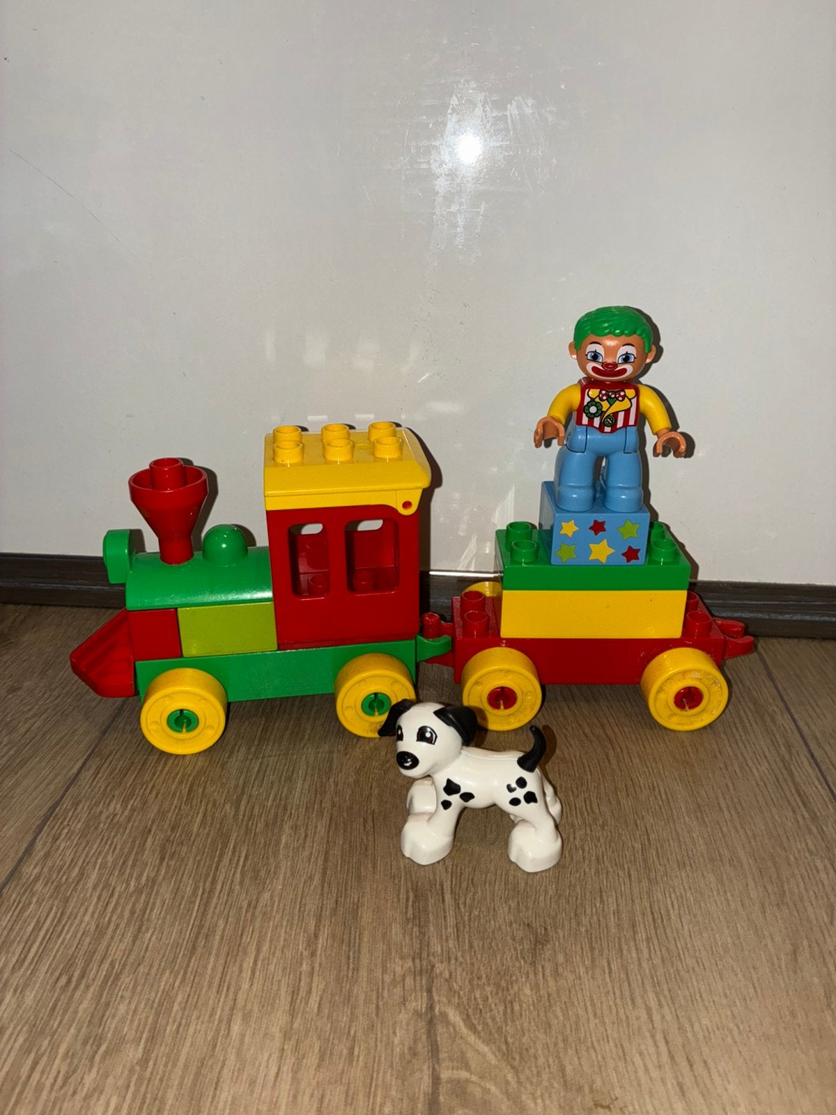 Duplo trein met clown en hondje, Kinderen en Baby's, Ophalen of Verzenden, Zo goed als nieuw, Duplo